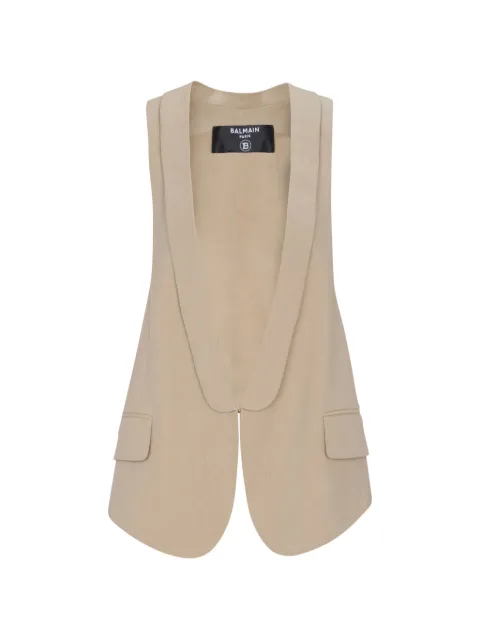 Balmain cotton gabardine vest Neutrals GF0SA425CG71