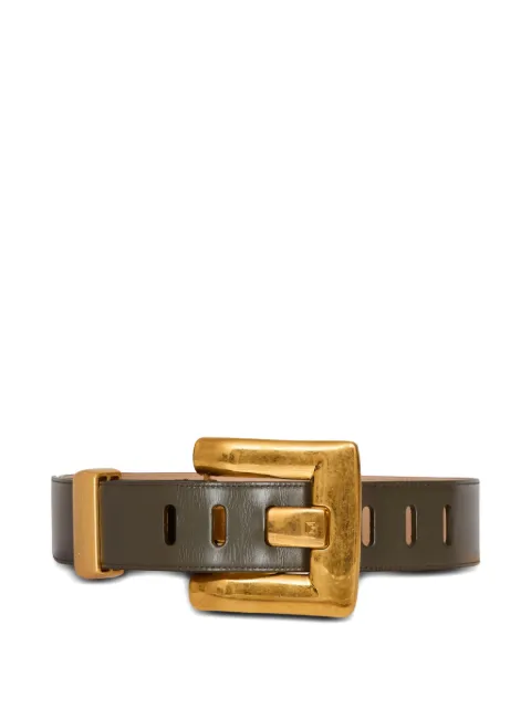Balmain Anthem calfskin belt Green GN0WJ192LMTE
