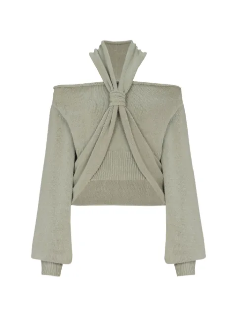 Balmain long-sleeve sweater Green GF0AP211KJ86
