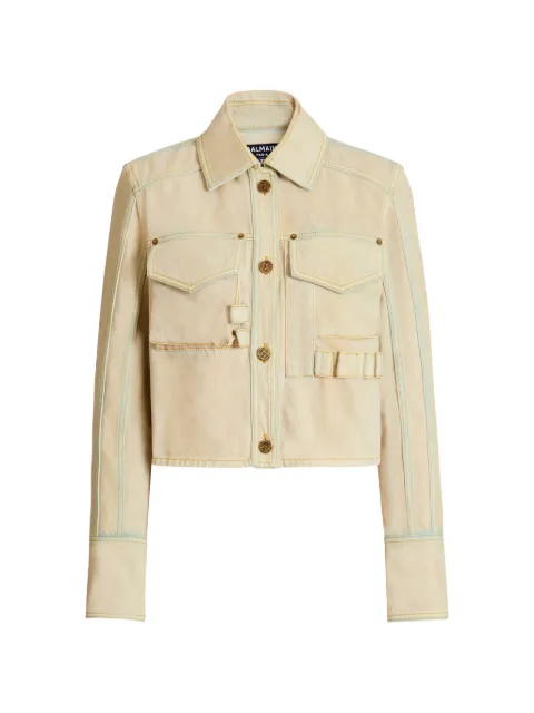 Balmain faded denim jacket Neutrals GF0TC216DG22
