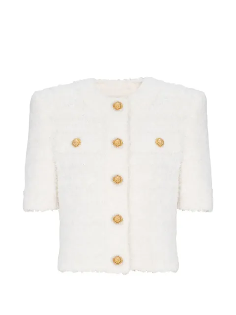 Balmain cardigan in dotted tweed Neutrals GF0KL290KJ890KA