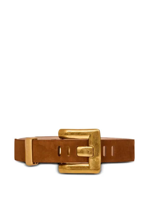 Balmain Anthem calf suede belt Brown GN0WJ192LSDD