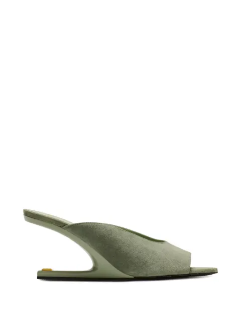 Balmain suede open-toe mules Green GN0UR243LCMK