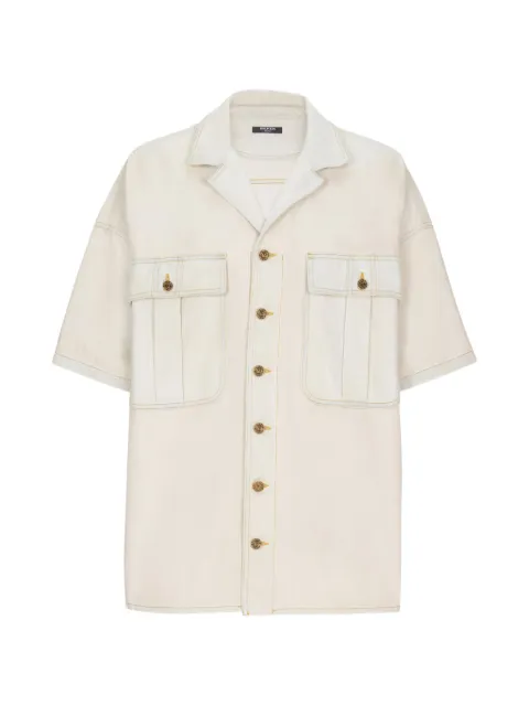 Balmain faded denim overshirt Neutrals GH0HB060DG22