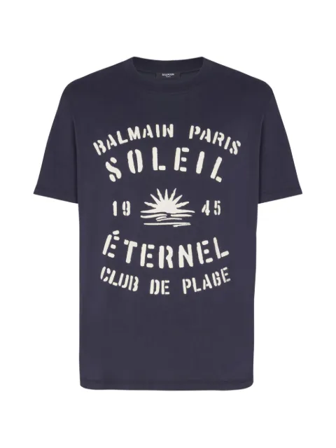 Balmain short-sleeve crew-neck T-shirt Blue GH0EG000GF57SFQ