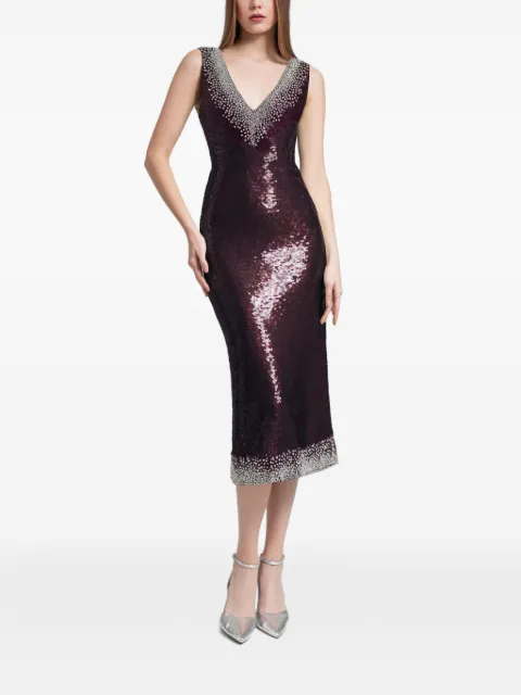 Gemy Maalouf sequined midi dress Red GMW247136MD