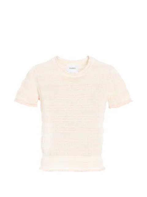 Barrie Striped top in embossed knit Pink C322356