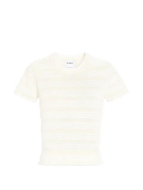 Barrie Striped top in embossed knit Neutrals C322356