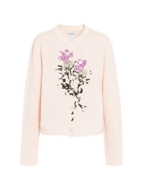 Barrie cashmere with floral motif cardigan Pink C327272