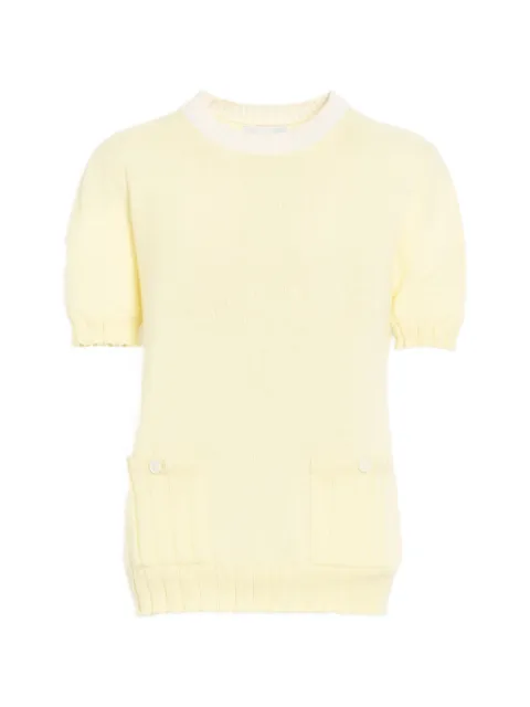 Barrie ribbed detail top Yellow C320354