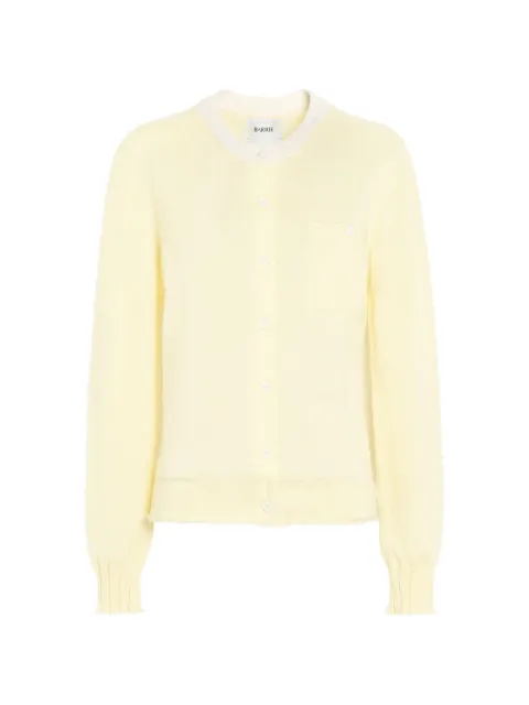 Barrie ribbed detailing cardigan Yellow C320265