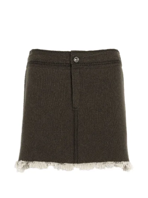 Barrie denim fringed mini skirt Green C85555