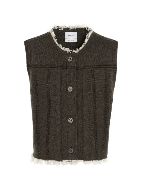 Barrie denim fringed sleeveless jacket Green C85234