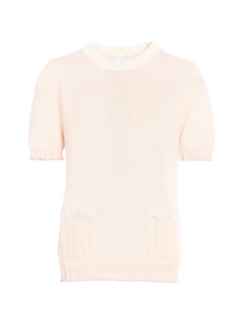 Barrie ribbed detailing top Pink C320354