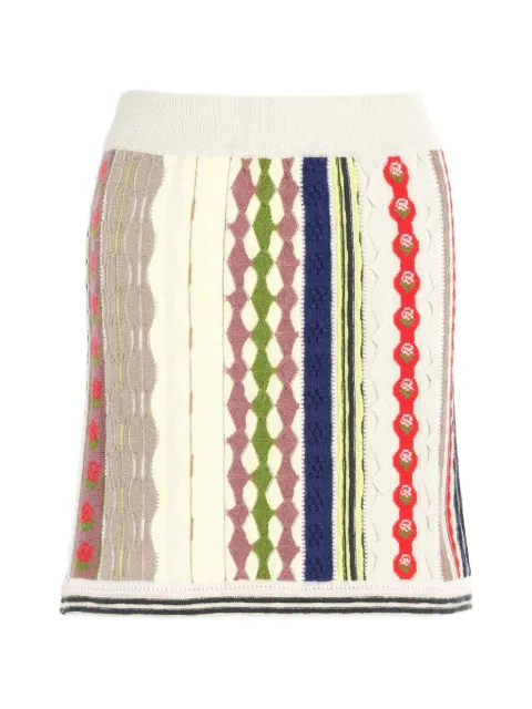 Barrie textured stripe motif skirt Neutrals C326559
