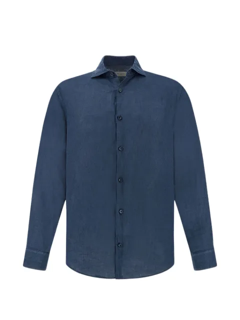 Paul & Shark garment-dyed linen shirt Blue 26413284CF013