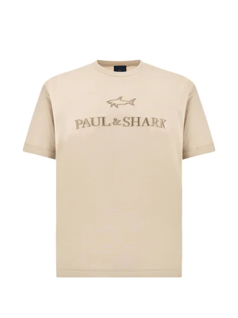 Paul & Shark logo-embroidered cotton jersey T-shirt Neutrals 26411012348