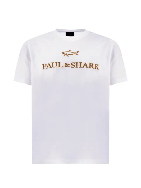 Paul & Shark logo-embroidered cotton T-shirt White 2641101710E
