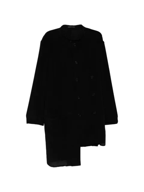 Yohji Yamamoto stand collar asymmetric jacket Black HPJ66502