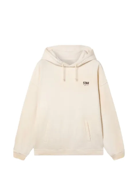 Golden Goose Star hooded sweatshirt in white cotton with logo print Neutrals GUP02712P002415