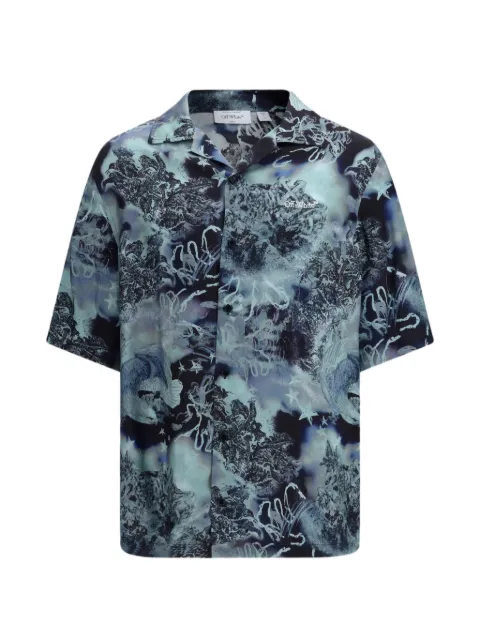 Off-White printed bowling shirt Blue 44XGG01FS26F00B402