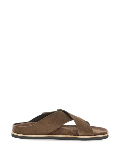 Paul & Shark crossover suede slip-on sandals Brown 26418005094
