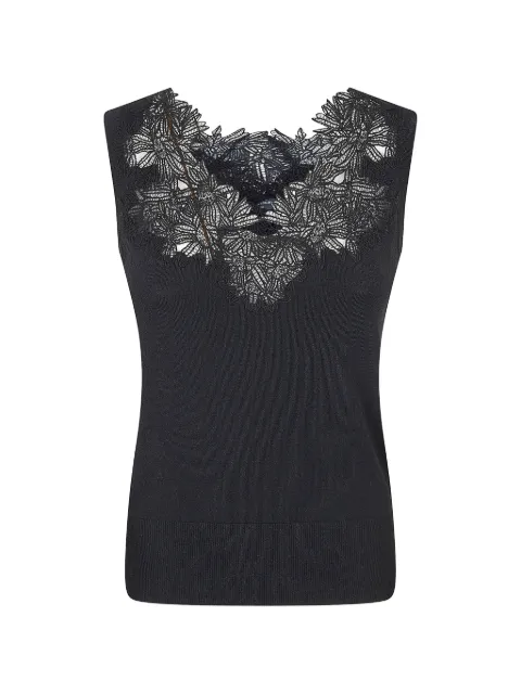 Ermanno Scervino lace-trimmed tank top Black D485L361APIKX