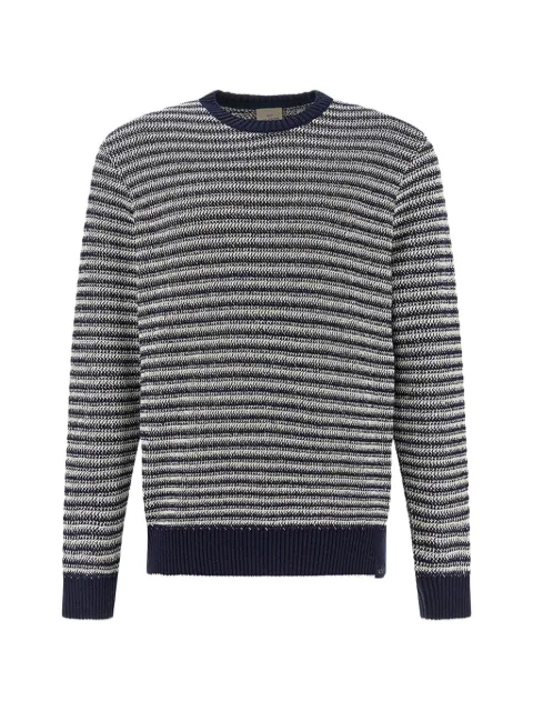Paul & Shark bouclé striped crew-neck sweater Blue 26411560341
