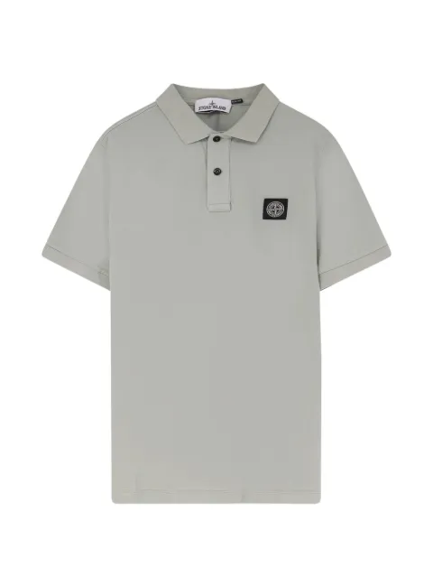 Stone Island 2200008 organic cotton piqué with stretch slim-fit short-sleeve polo shirt with Compass patch Green L1S152200008S0017