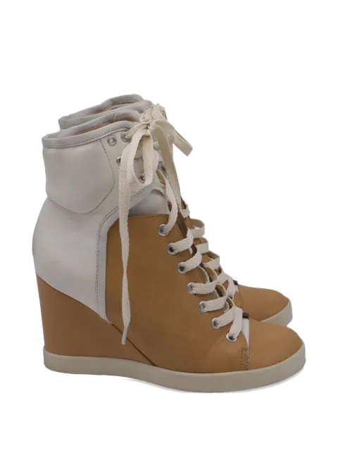 See By Chloé Vintage wedge-heel high-top sneakers Brown GILTPUUSSH665902W