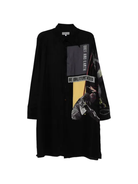 Yohji Yamamoto graphic-print shirt Black HPB79801