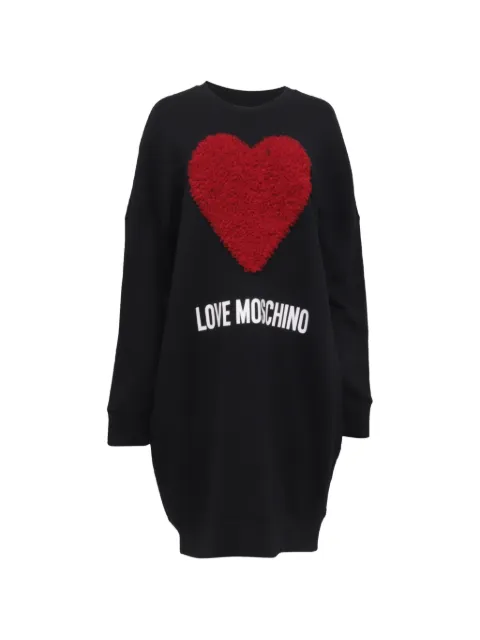 Moschino Pre-Owned heart-applique mini dress Black RFCPUUSCL669572W