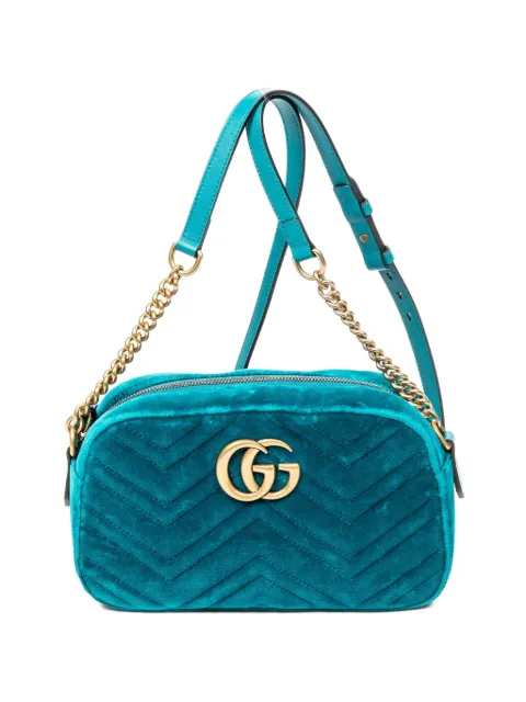 Gucci Pre-Owned small GG Marmont chain cross body bag Blue 447632