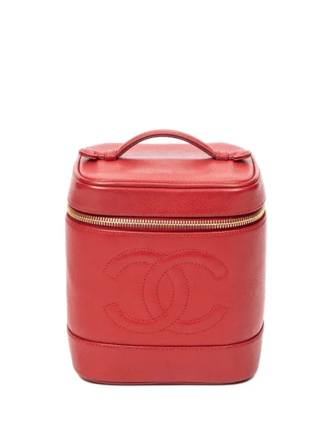 CHANEL Pre-Owned 1996-1998 CC Tall vanity case Red 4760154