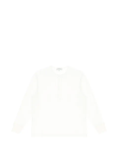 Studio Nicholson long-sleeve henley T-shirt White KUYTOSNM1485SOFTTOUCHJERSEYPARCHMENT