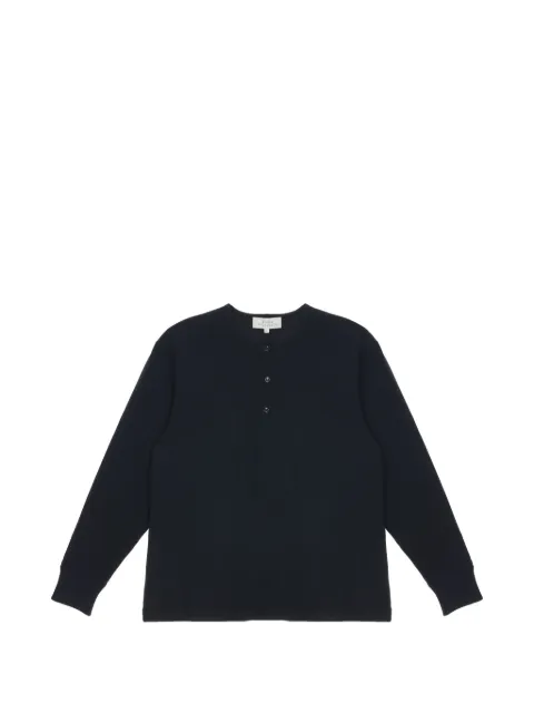 Studio Nicholson henley long-sleeve T-shirt Black KUYTOSNM1485SOFTTOUCHJERSEYBLACK