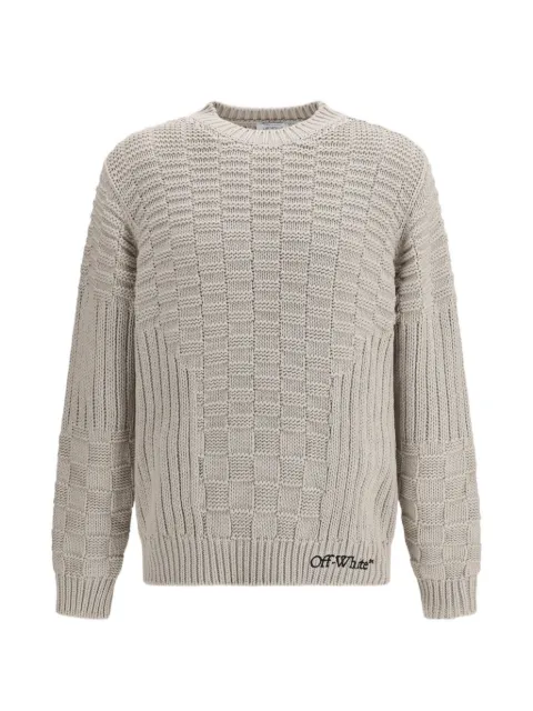 Off-White arrow 3D stitch knit crewneck Grey 44MHE20RS26K001250