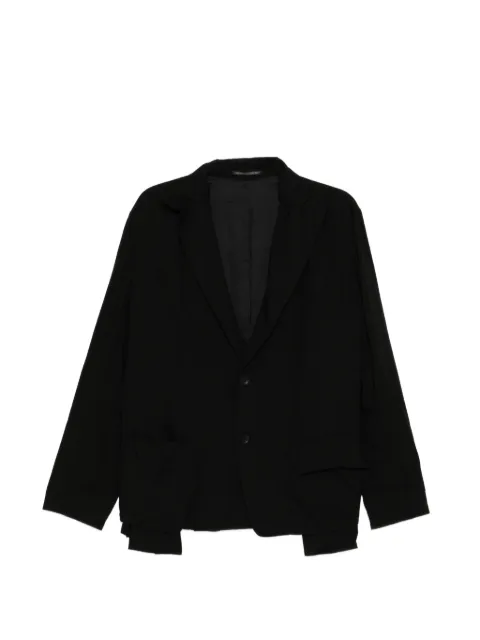 Yohji Yamamoto pleated wrinkled blazer Black FPJ62201