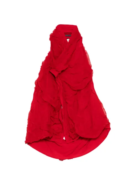 Yohji Yamamoto crushed chiffon top Red FPB18404
