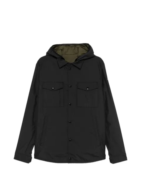 Moncler logo-patch hooded jacket Black L10911G00022597YW