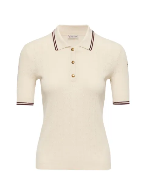Moncler striped polo shirt Neutrals L10939A00005M9371