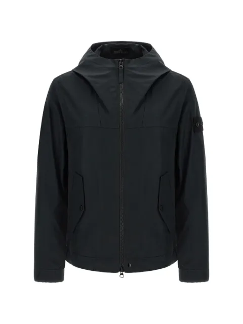 Stone Island 4100037 all-weather cotton canvas S.I. Ghost windproof and breathable hooded jacket Black L1S154100037S0F01