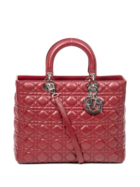 Christian Dior Pre-Owned large Lady Dior handbag Red 08MA0151