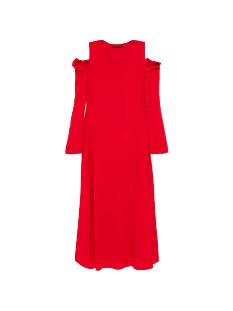 Yohji Yamamoto crushed-sleeves maxi dress Red FPD20210