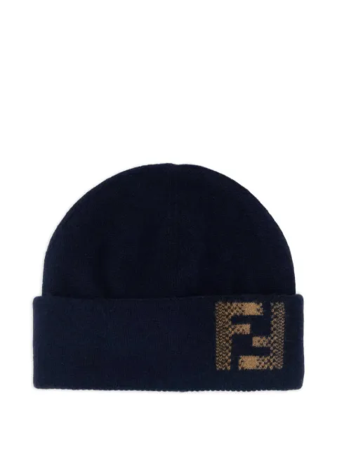 FENDI FF-motif wool beanie Blue FXQ335ATQD