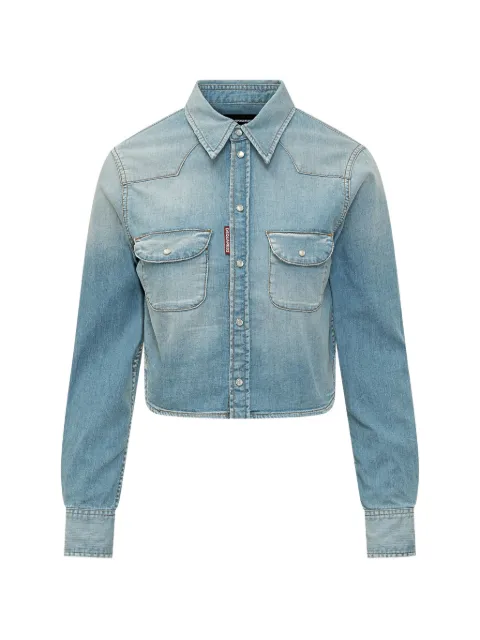 DSQUARED2 buttoned cropped denim shirt Blue S75DL0952S30341