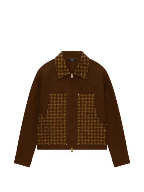 AMIRI MA Quad jacquard work jacket Brown AMOUWJ1003