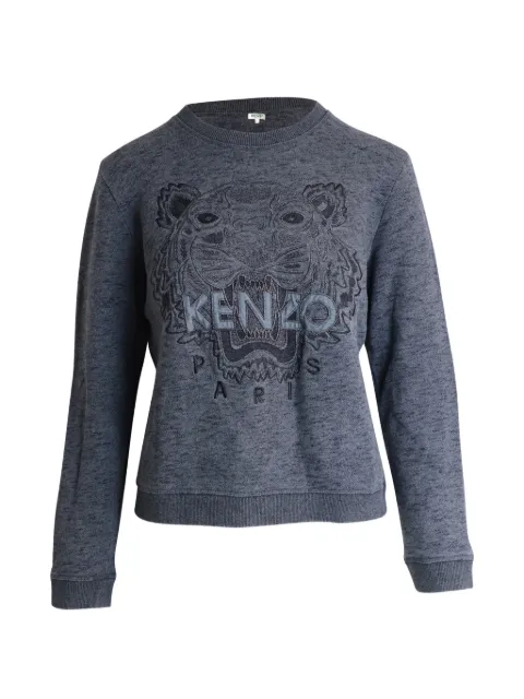 Kenzo Pre-Owned tiger embroidered melange sweatshirt Grey NAPPUGBCL263336W