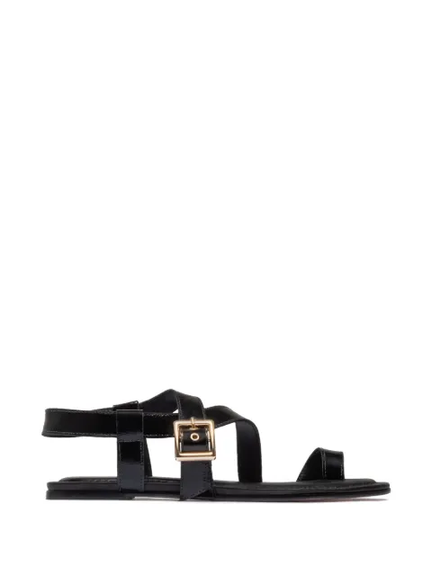 Bernardo Hartshorn toe-ring buckle flat sandals Black HARTSHORN