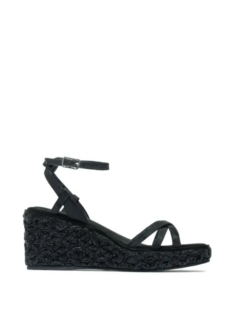 Bernardo Cairo criss-cross wedge espadrilles Black CAIRO